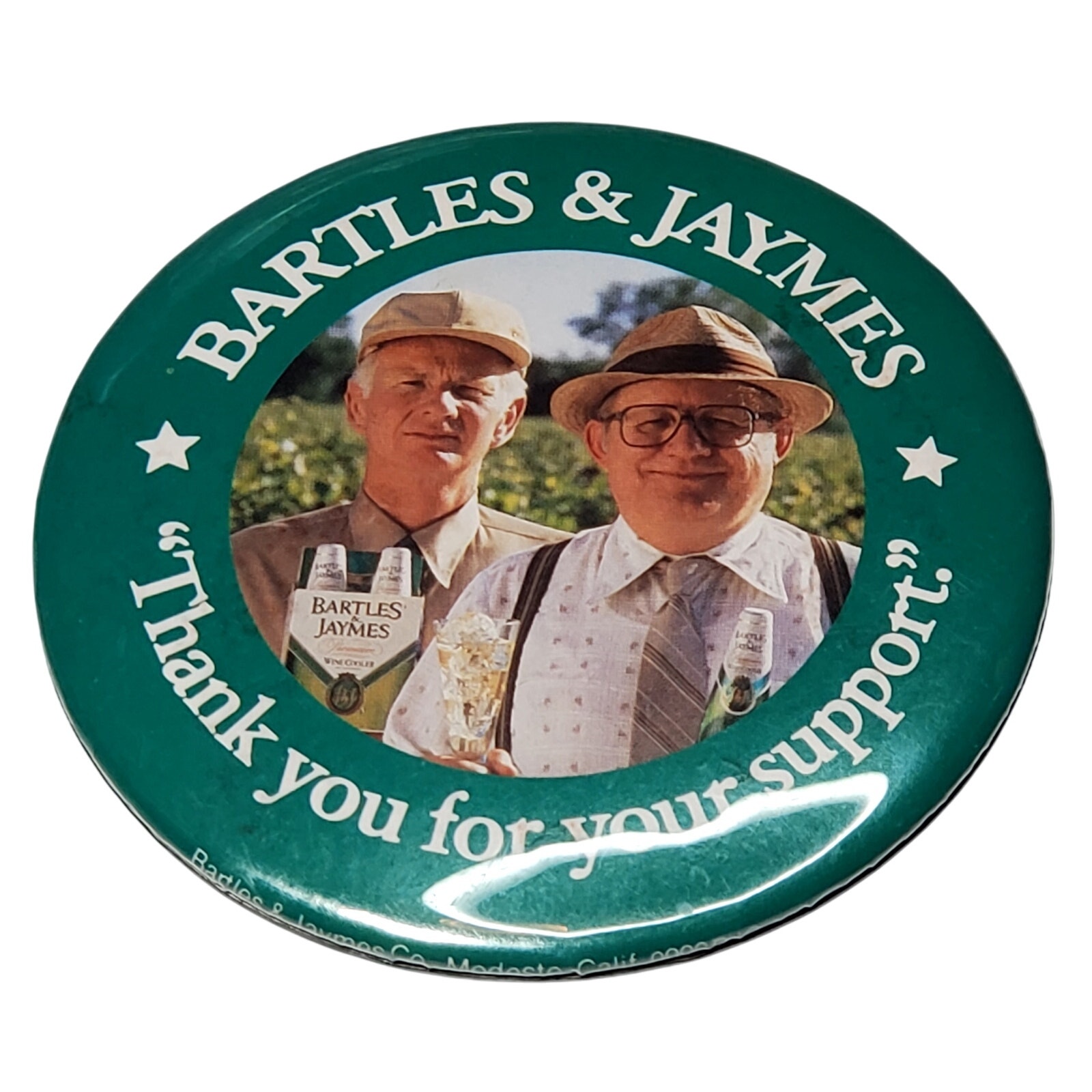 Bartles & James Thank You For Your Support Button Pinback 3